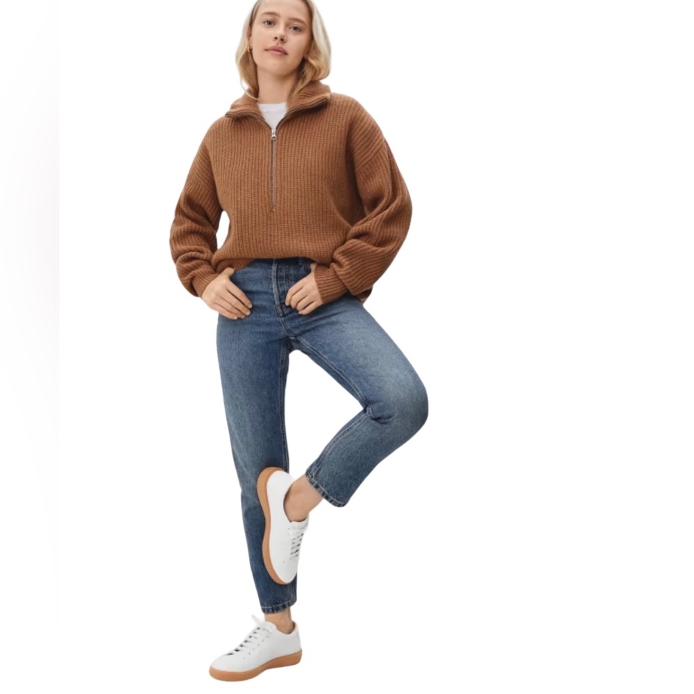 Everlane The ReLeather Tennis Shoe Gum Sole Lace Up Sneakers Leather Retro - Picture 14 of 14